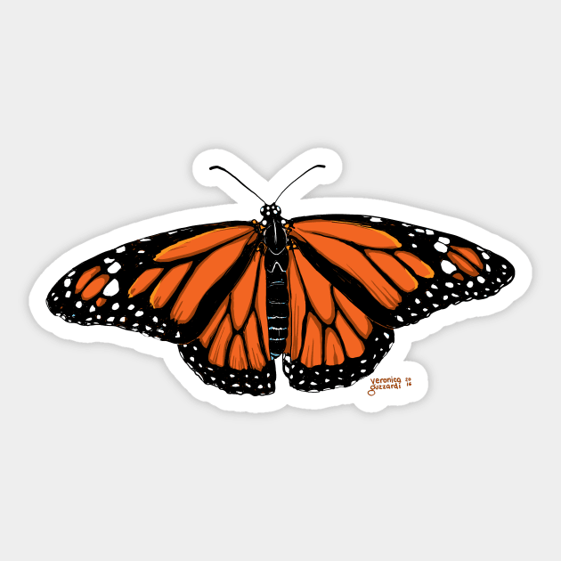 Monarch butterfly Sticker by cartoonowl